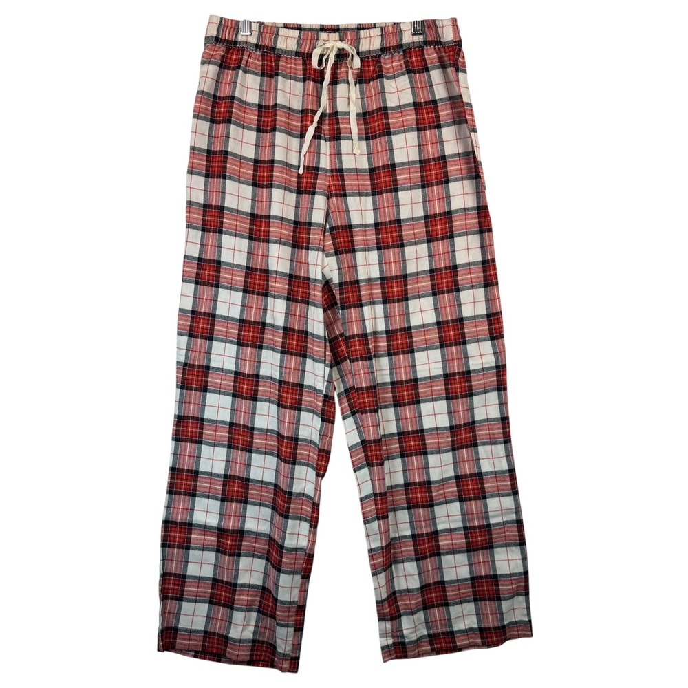 Banana‎ Republic Flannel Plaid Cottagecore Lounge Pants Red White M Christmas
